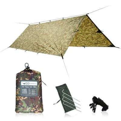 Bild av DD Hammocks Tarp 3 x MC lätt kamouflagepresenning för hängmatta, camping och solo utomhusäventyr