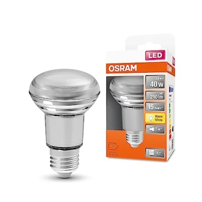 Bild av OSRAM LED stjärna R63 lampa för E27 bas, reflektorlampa, glasdesign, 210 lumen, varm vit (2700K), ersättning konventionella 40W glödlampor, inte dimbar, 1 pack
