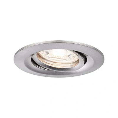 Bild av Paulmann 94294 Nova Mini LED infälld takspot Coin rund svängbar 1x4W spotlight borstat järn aluminium varmvit 2700K, 4 W