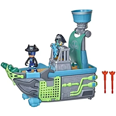 Bild av PJ MASKS Sky Pirate slagskepp förskoleleksak, fordon lekset med 2 actionfigurer för barn i åldrarna 3 år och uppåt flerfärgad F3665