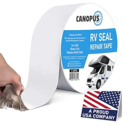 Bild av CANOPUS Ribbon butyle, 5 cm x 15 m, husvagn, husbil, vit,