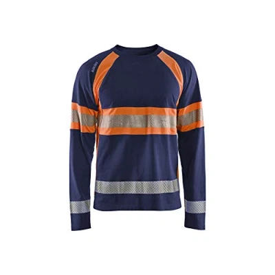 Bild av T SHIRT 3510 1030 LÅNGÄRMAD VA MARINBLÅ/VARSELORANGE XS Beijerbygg Byggmaterial