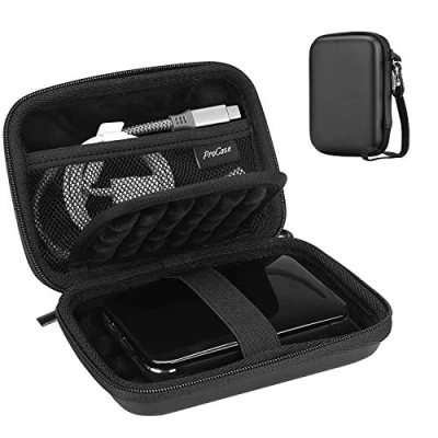 Bild av ProCase Hårddiskväska för Canvio Basics Western Digital WD Elements My Passport Seagate Portable Backup Plus Slim 1TB 2TB 3TB 4TB USB 3.0, reseanvändning HDD, SSD fodral svart