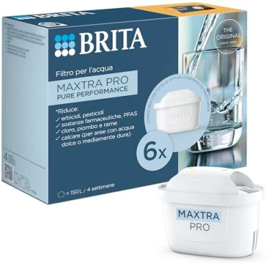 Bild av BRITA MAXTRA PRO Allt i 1 kranvattenfilter med 6 pack Minskar klor, kalk och PFAS, kompatibel filtervattenkanna