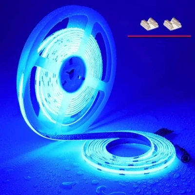 Bild av TOPAI 12V COB LED Ijusremsa Blå 5M Vattentät IP65 480LEDs/M CRI&gt;90 Självhäftande Punktlös Flexibel Skärbar för sovrumsskåp, sovrum, belysning under skåp