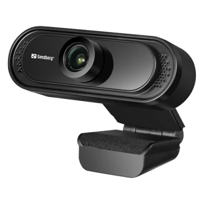 Bild av Sandberg 333 96 USB FHD 2MP webbkamera med mikrofon 1080p 30fps glaslins 60 Clip on/Stand 5 års garanti
