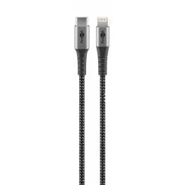 Bild av Goobay robust vävd USB C till Lightning kabel MFi 1m Svart/grå