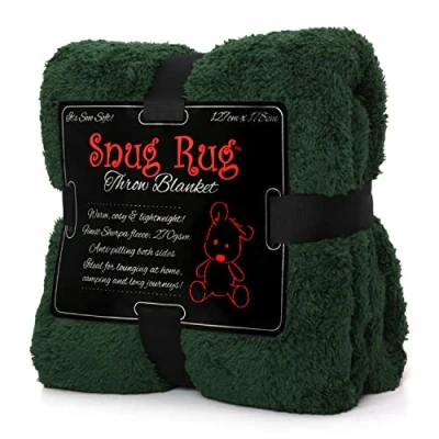 Bild av Snug Rug Special Edition filtar lyxig sherpa fleece 127 x 178 cm (50 tum 70 tum) soffa filt (racing grön)