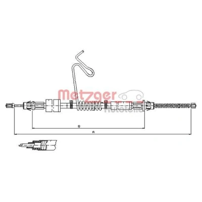Bild av METZGER 11.5669 Câble De Frein arrière gauche 1547/1255 à tambour COFLE FORD: Transit Mk5 Van, Mk6 Minibus