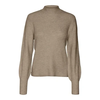 Bild av Vero Moda Vmpippa Highneck Stickad tröja Silver mink, Storlek: XS, mink