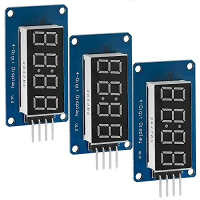 Bild av AZDelivery 3 x 4 bitars digital rör LED displaymodul med klockdisplay kompatibel Arduino och Raspberry Pi e book!