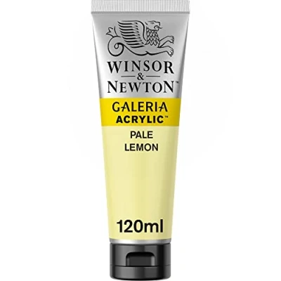 Bild av Winsor &amp; Newton 2131434 Galeria akrylfärg, hög pigmentering, ljusäkta, krispig konsistens, 120 ml rör citrongul blek