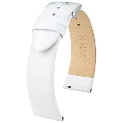 Bild av HIRSCH Klockarmband Toronto L läder de Italiensk kalvkött klassisk/elegant för kvinnor och män Vit 20 mm