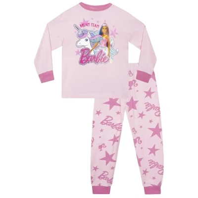 Bild av Barbie Flickor Pyjamas Enhörningspyjamas Rosa Pyjamasset för 104