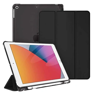 Bild av Fintie Fodral kompatibelt med iPad 9:e generationen (2021)/iPad 8:e (2020)/iPad 7:e (2019) 10,2 tum ultratunt frostat skydd pennhållare, automatisk uppvakning/sömn,