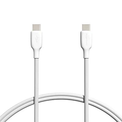 Bild av Amazon Basics snabbladdningskabel, USB C till 2.0, 480 MBit/s, 60W, IF certifierad, för Apple iPhone 15, iPad, Samsung Galaxy, surfplattor, bärbara datorer, 0,9 m, vit