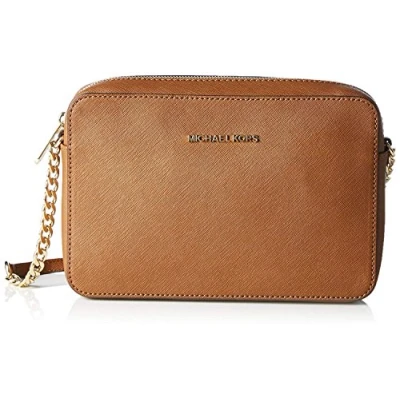 Bild av Michael Kors Dam Jet Set Crossbody läderväska, Large, GYLLENE, Large