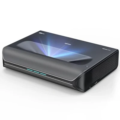 Bild av NexiGo Aurora Pro, Ultrakort Kast 4K Tri Color Laserprojektor, 2400 Lumens, Skärmadoption, Dynamisk Laserdämpning, Dolby Vision &amp; Atmos, HDR10, HLG, Aktiv 3D, 60W högtalare, UST Laser TV