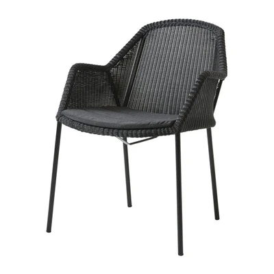 Bild av Cane line Breeze Chair Cushion Kuddar för utomhusbruk Black Natté B: 49 x D: 47 H: 2 cm