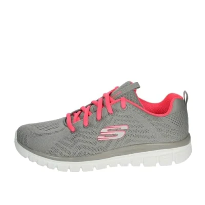 Bild av Skechers Graceful Get Connected dam Sneaker Låg topp tränare, Grey Gray Mesh Coral Trim Gycl, 35.5 EU