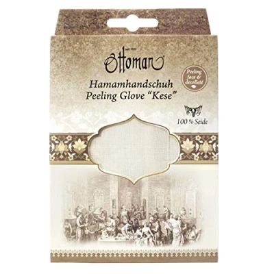 Bild av Ottoman Care Line Kese Silkworm Peeling Hamam handske 100 % siden för känslig hud en förpackning