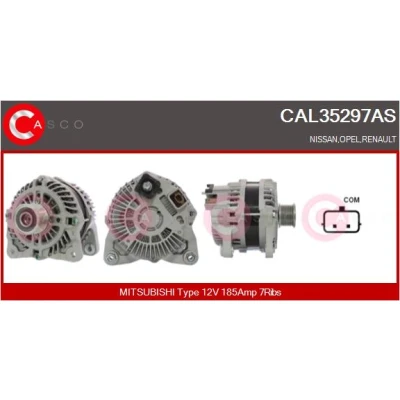 Bild av CASCO CAL35297AS Generator 12V 185A RENAULT: MASTER 3 Bus, Kasten, 3, NISSAN: NV400 Flak / Chassi