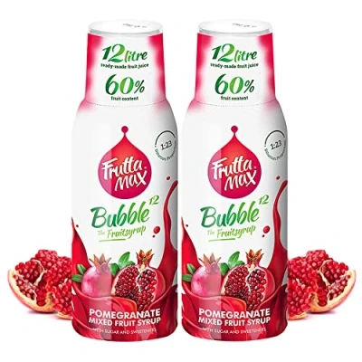 Bild av FruttaMax Fruktsirapskoncentrat Mindre socker med 60% fruktinnehåll lämplig för läskmaskin 500ml (Granatäpple)