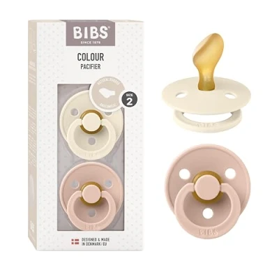 Bild av BIBS Colour Napp 2 pack Latex Stl Anatomisk, Ivory/Blush