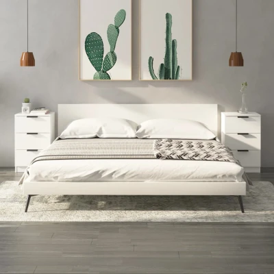 Bild av vidaXL sängbord 2 st vit 40x36x65 cm, nattygsbord, sovrumsbord, träbord, i trä, sidobord, sidobord trä