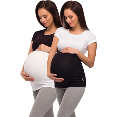 Bild av Be Mammy Dam Moderskap Mage Band 04 2 Pack (Svart + Vit, M)