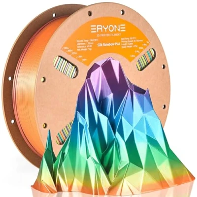 Bild av ERYONE Ultra Silk PLA filament, silkeslen glansig ytbehandlingsfilament, snabb färgändring regnbåge 1,75 mm, +/ 0,03 1 kg (1,04 kg)/spole, mountainbike