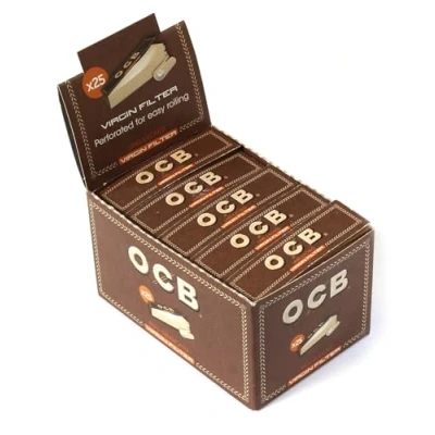 Bild av OCB 15160 Oblekt jungfruoblekt filterspetsar perforerade träfiber 18 x 60 mm, 25 50