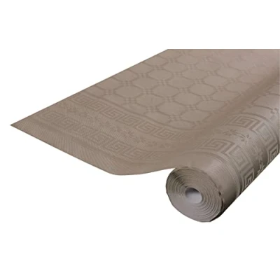 Bild av Pro Nappe Ref R480650I 12 engångsdukar damastpapper i rulle 6 m lång x 1,20 bred taupefärg universellt elegant och klassiskt