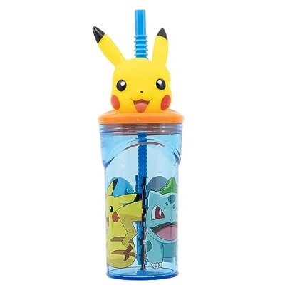 Bild av Återanvändbar barnkopp BPA fri plast 430 ml med 3D figurin på locket POKEMON DISTORSION