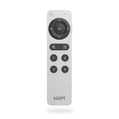Bild av WiiM Voice Remote 2 för musikstreamers och förstärkare Push to Talk, 4 smarta förvalsknappar Uppladdningsbart batteri Elegant aluminiumdesign 360 Bluetooth fjärrkontroll