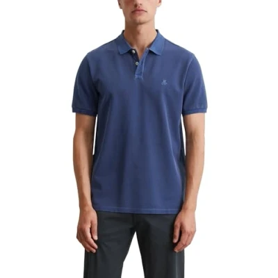 Bild av Marc O&#039;Polo Short Sleeve Slits AT HEM Embroidery Piké, Storlek: Small, Iris ink