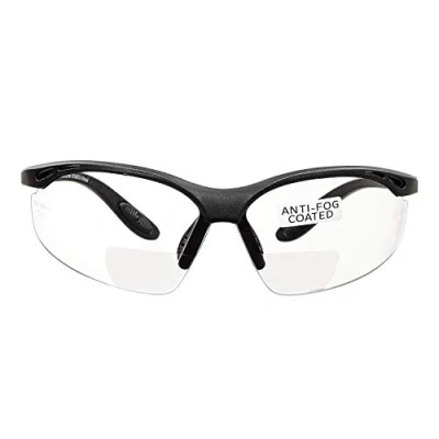 Bild av voltX &quot;CONSTRRUCTOR&quot; BIFOCAL lässäkerhetsglasögon (CLEAR +3,5 dioptre) UKCA &amp; CE EN166F certifierade/cykelsportglasögon inkluderar säkerhetssladd + UV400 anti dimbelagd lins