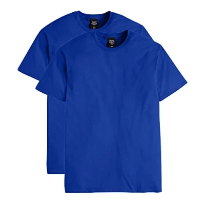Bild av Hanes Herr Nano Premium bomull T shirt (förpackning med 2), Djupt kunglig, M