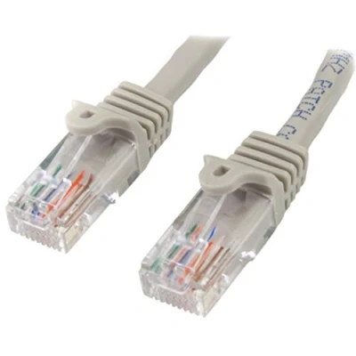 Bild av StarTech.com 1 m Cat5e UTP nätverkskabel utan krok, RJ45 Ethernet kabel, anti hake, patchkabel, M/M, grå (45PAT1MGR)