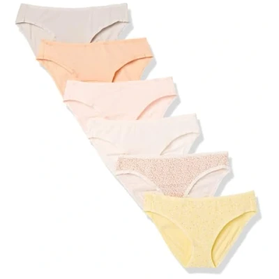 Bild av Amazon Essentials Women&#039;s Bikinitrosor underkläder i bomull (finns plusstorlek), Pack of 6, Blommig/Djurtryck/Flerfärgad, XL