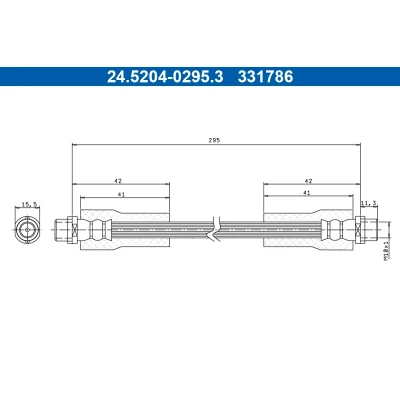 Bild av ATE 24.5204 0295.3 Flexible De Frein 295mm VOLKSWAGEN: Passat B5 GP Berline, Break, AUDI: A6 C5 Avant, A4 Berline
