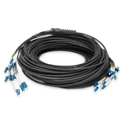 Bild av DIGITUS DK 2A33CU050BK BBB Fiberoptisk Kabel OS2 50 m LC (UPC) till 12 Fiber Breakout 1/10 Gbit/s SM Singlemode Fibertyp: G.657.A1 9/125 µ Svart (Black)
