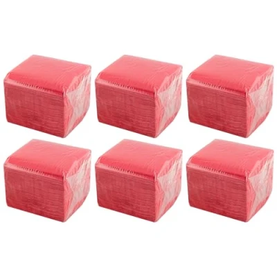 Bild av Hostelnovo 600 enheter av röda bordsservetter Engångspapper Mikropunkt 10x10 cm (vikt) och 20x20 (utfälld) Perfekt för cateringevenemang, Barer fester