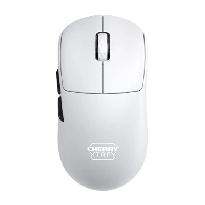 Bild av CHERRY XTRFY M68 Pro Wireless, Ultrasnabb Trådlös Gamingmus, 2,4 GHz, Optimerad för E Sport, 8K Mus, Symmetrisk Form med platt Front, Vit