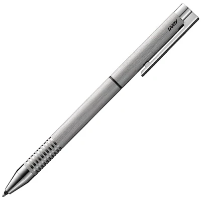 Bild av Lamy logo borstad tvillingpenna tidlös multifunktionspenna mekanisk penna och kulspetspenna i ett elegant rostfritt stål inkl. refill M 21 svart fin linje 41 (0,5 mm)