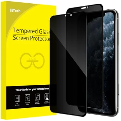 Bild av JETech Privacy Full Täckning Skärmskydd för iPhone 11 Pro Max/XS Max 6,5 Tum, Anti Spy Screen Protector Privat Härdat Glas Film, Fall Vänlig, 2 Pack