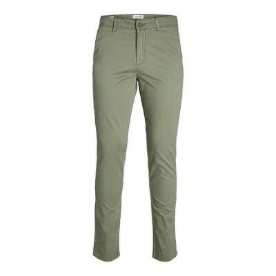 Bild av Herr JACK &amp; JONES Chino Byxor Stretch Konisk Passform Slim Fit Look JPSTMARCO JJBOWIE., Color:Green, Pant Size:34W / 30L, Benlängd:L30