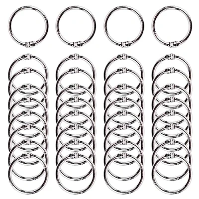 Bild av 100 stycken bindningsringar 35 mm bokringar bokbindningsringar häftapparat indexkort ring metall lösa blad silver