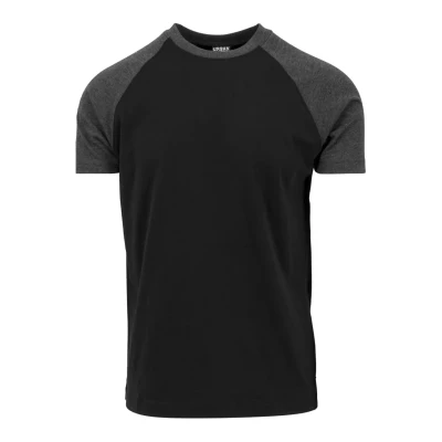 Bild av Urban Classics Raglan Contrast Tee för män, finns i många olika färger, storlekar S 5XL, Svart/träkol, M