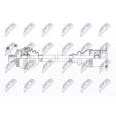 Bild av NTY NPW AU 015 Arbre de transmission Essieu avant, avant gauche, droit 525 Boîte vitesses à variateur classique (CVT, continu)